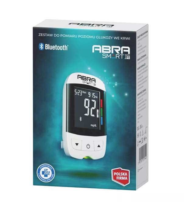 ABRA Smart BT, zestaw do pomiaru poziomu glukozy we krwi, 1 szt.