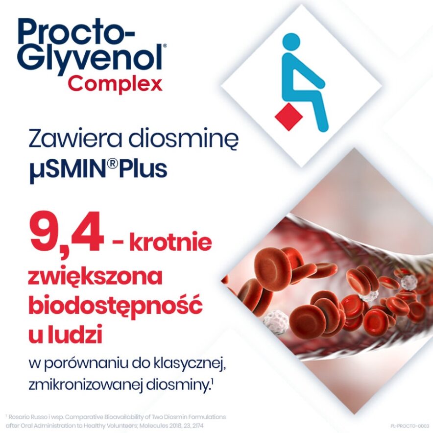 Procto-Glyvenol Complex, tabletki dla osób, które cierpią z powodu hemoroidów, 30 szt.