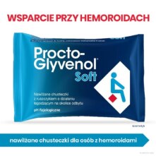Chusteczki nawilżające Procto-Glyvenol Soft , z ruszczykiem dla osób z hemoroidami, 30 szt.