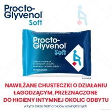 Chusteczki nawilżające Procto-Glyvenol Soft , z ruszczykiem dla osób z hemoroidami, 30 szt.