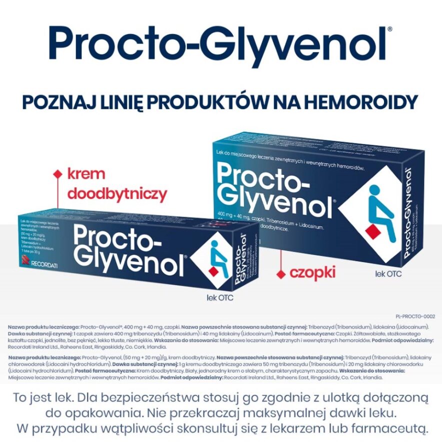 Chusteczki nawilżające Procto-Glyvenol Soft , z ruszczykiem dla osób z hemoroidami, 30 szt.