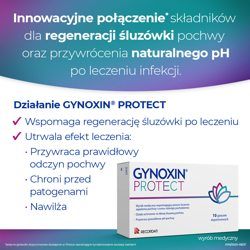 Gynoxin Protect, globulki dopochwowe regenerujące śluzówkę pochwy, 10 x 2g
