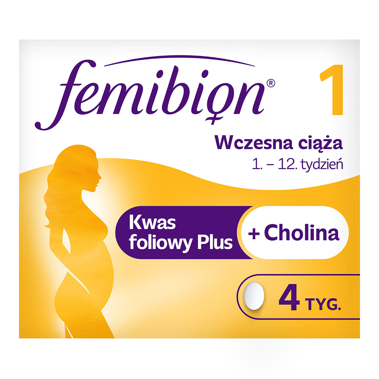 Femibion 1 Wczesna ciąża, tabletki uzupełniające dietę u kobiet od 1. tygodnia ciąży, 28 szt.