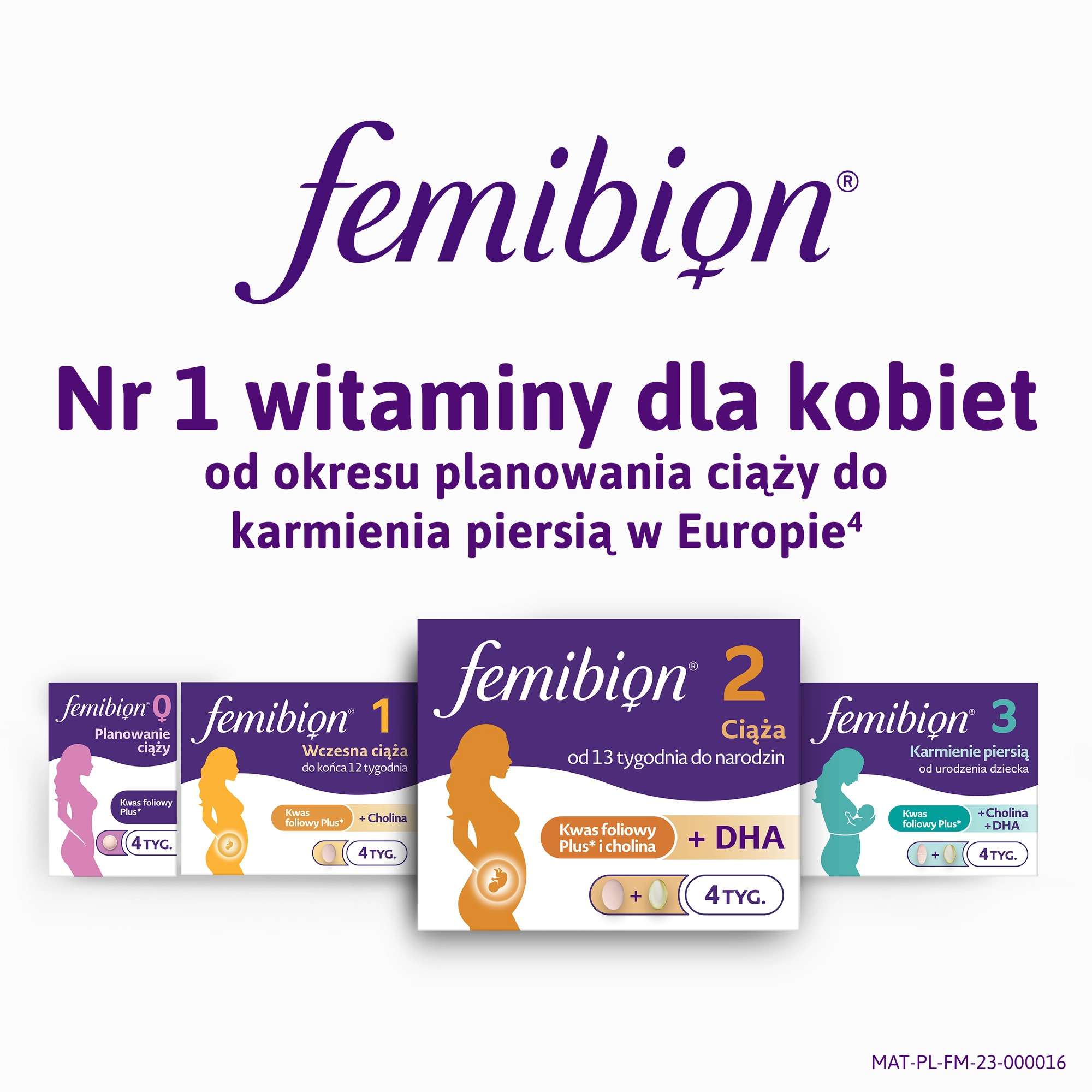 Femibion® 2 Ciąża, kwas foliowy plus, DHA, 28 tabletek i 28 kapsułek