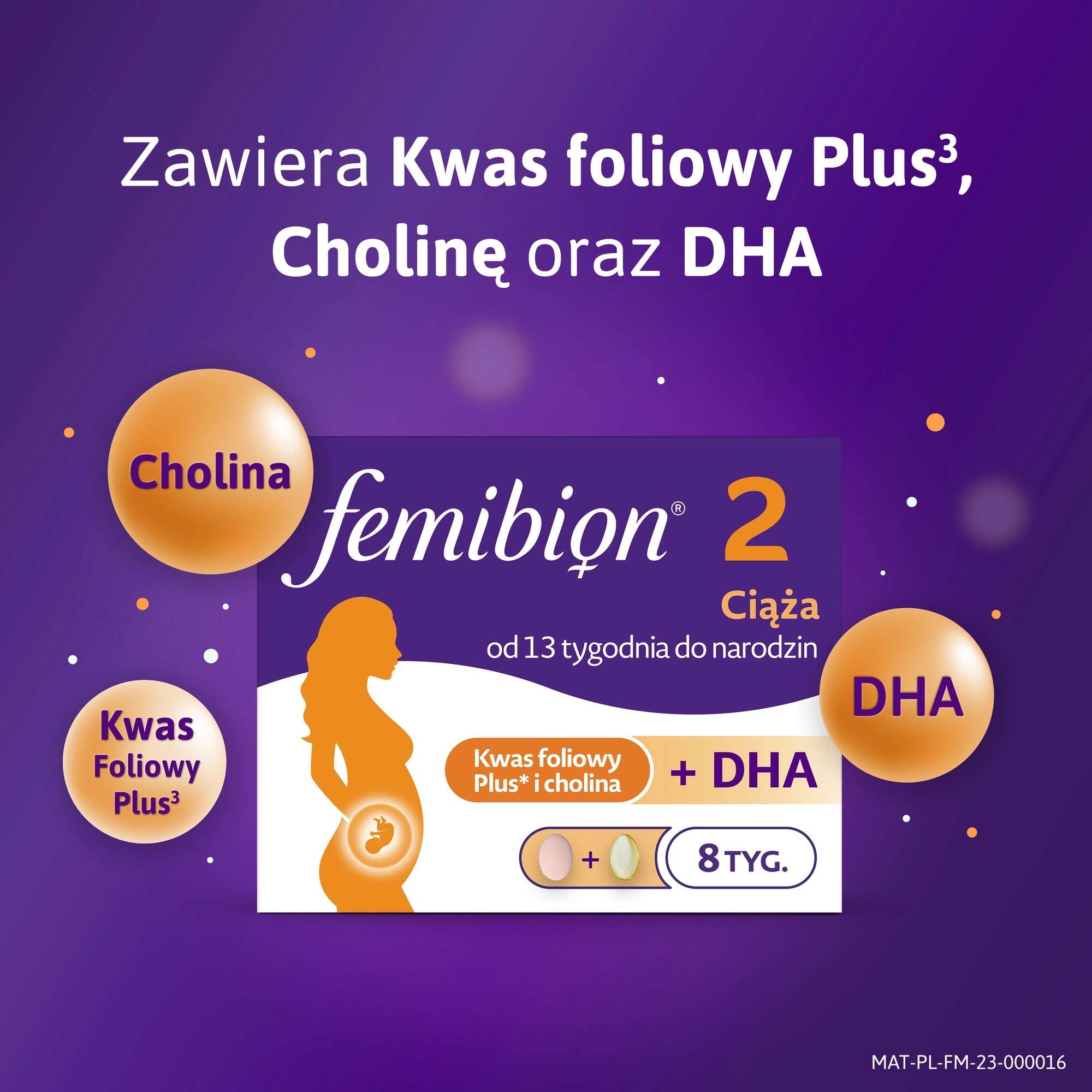 Femibion® 2 Ciąża, kwas foliowy plus, DHA, 56 tabletek i 56 kapsułek