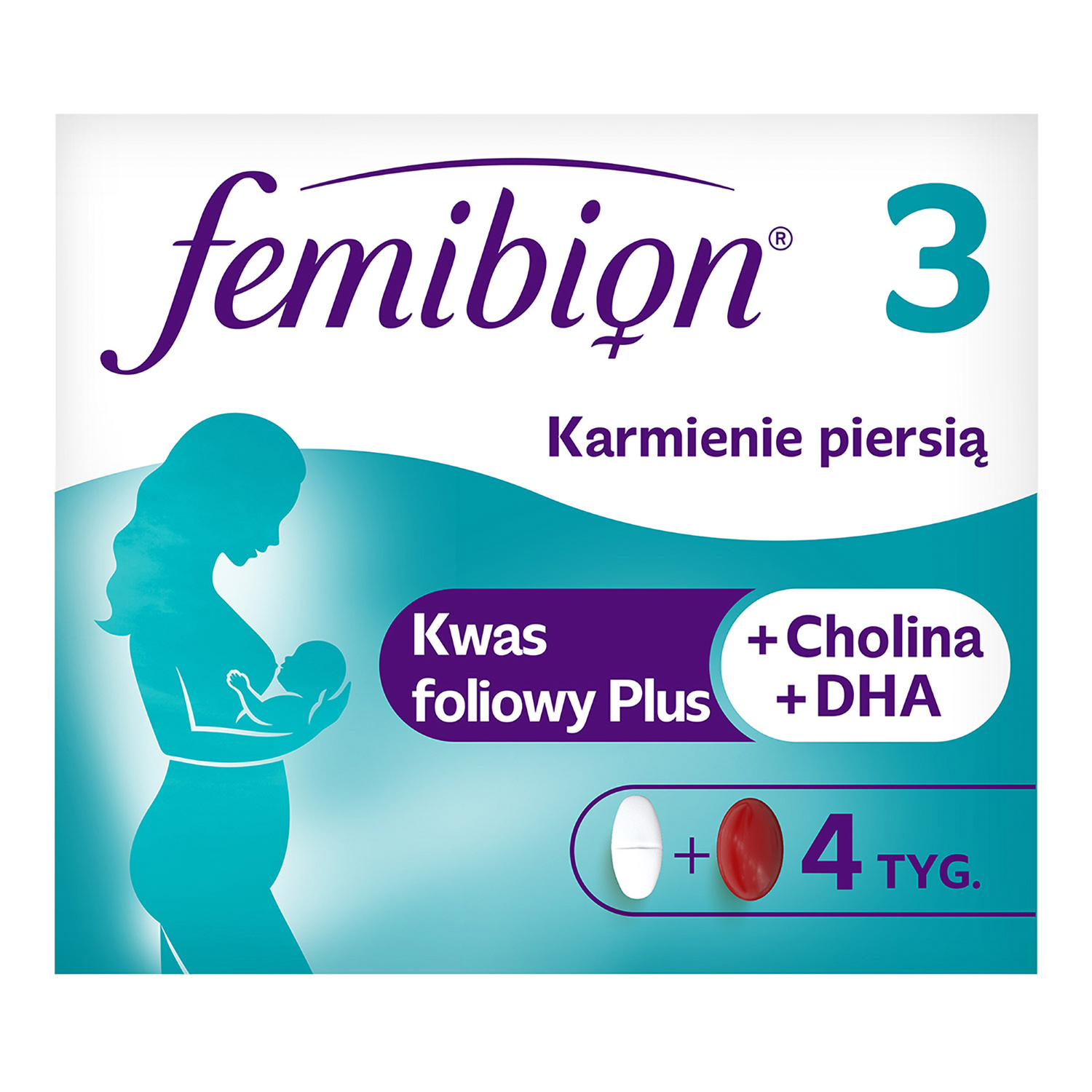 Femibion 3 Karmienie piersią, uzupełnienie diety kobiety w czasie karmienia piersią, 28 tabletek + 28 kapsułek