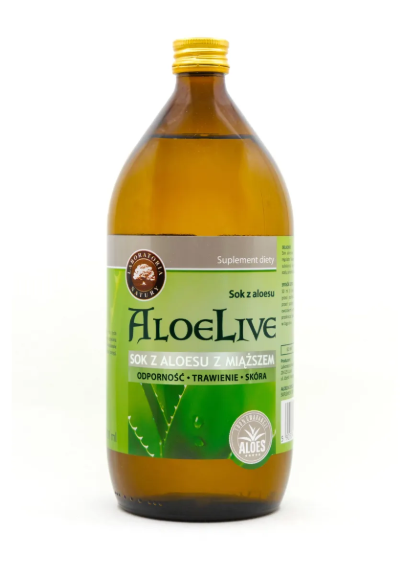 Aloelive, sok z aloesu z miąższem, płyn, 1 l
