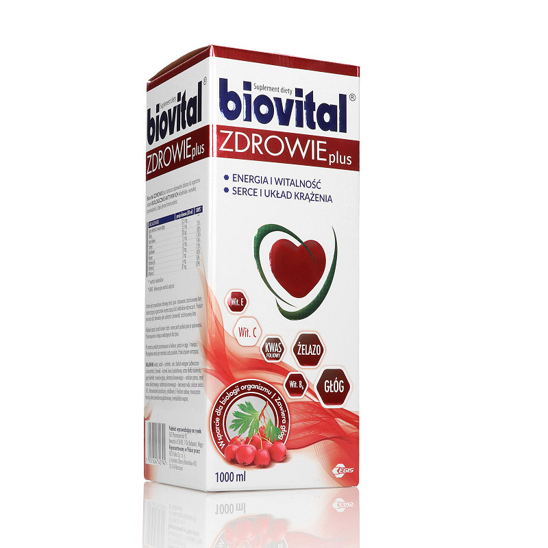 Biovital Zdrowie Plus, płyn ze składnikami wspierającymi energię i witalność, 1000 ml