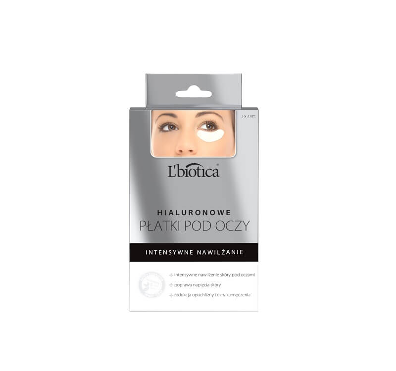 L'biotica Hialuronowe płatki pod oczy,  intensywnie nawilżające, 3 pary