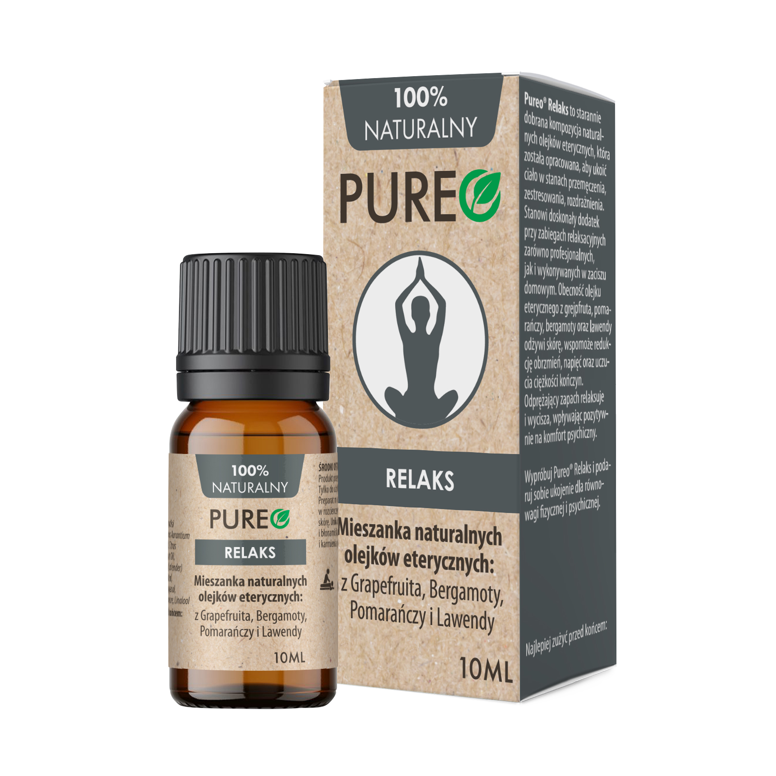 PUREO Relaks, mieszanka naturalnych olejków eterycznych, 10 ml