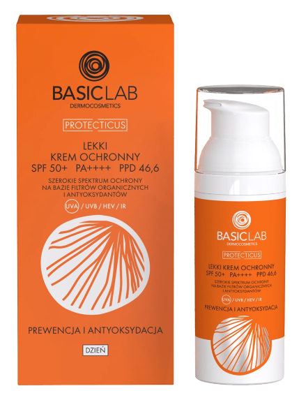 BasicLab, lekki krem ochronny, SPF50+, 50 ml