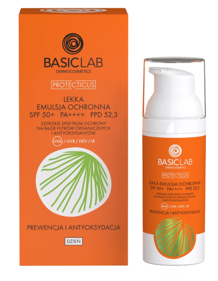 BasicLab, lekka emulsja ochronna SPF 50+, 50 ml