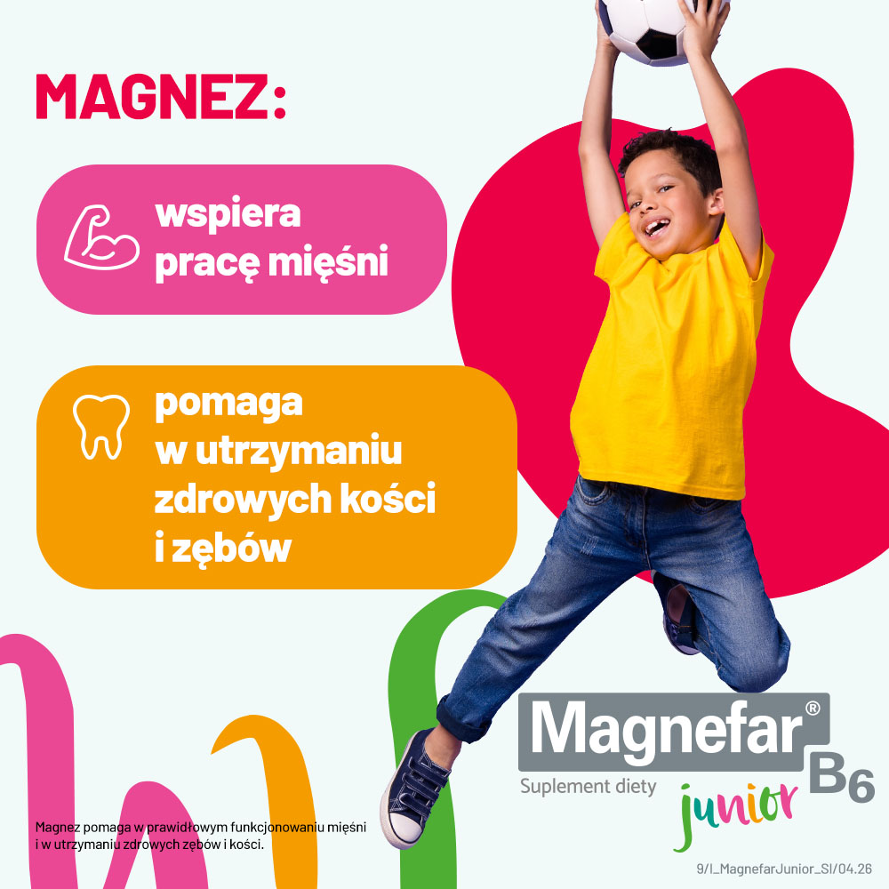Magnefar B6 Junior, płyn ze składnikami poprawiającymi koncentrację dla dzieci, 120 ml