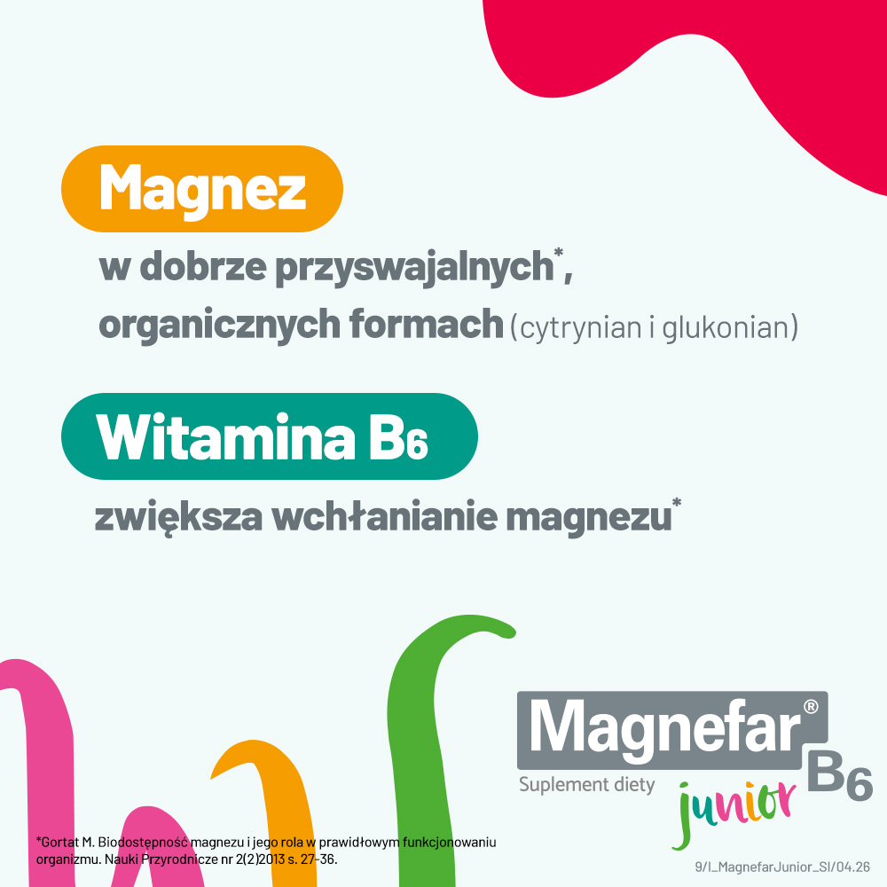 Magnefar B6 Junior, płyn ze składnikami poprawiającymi koncentrację dla dzieci, 120 ml