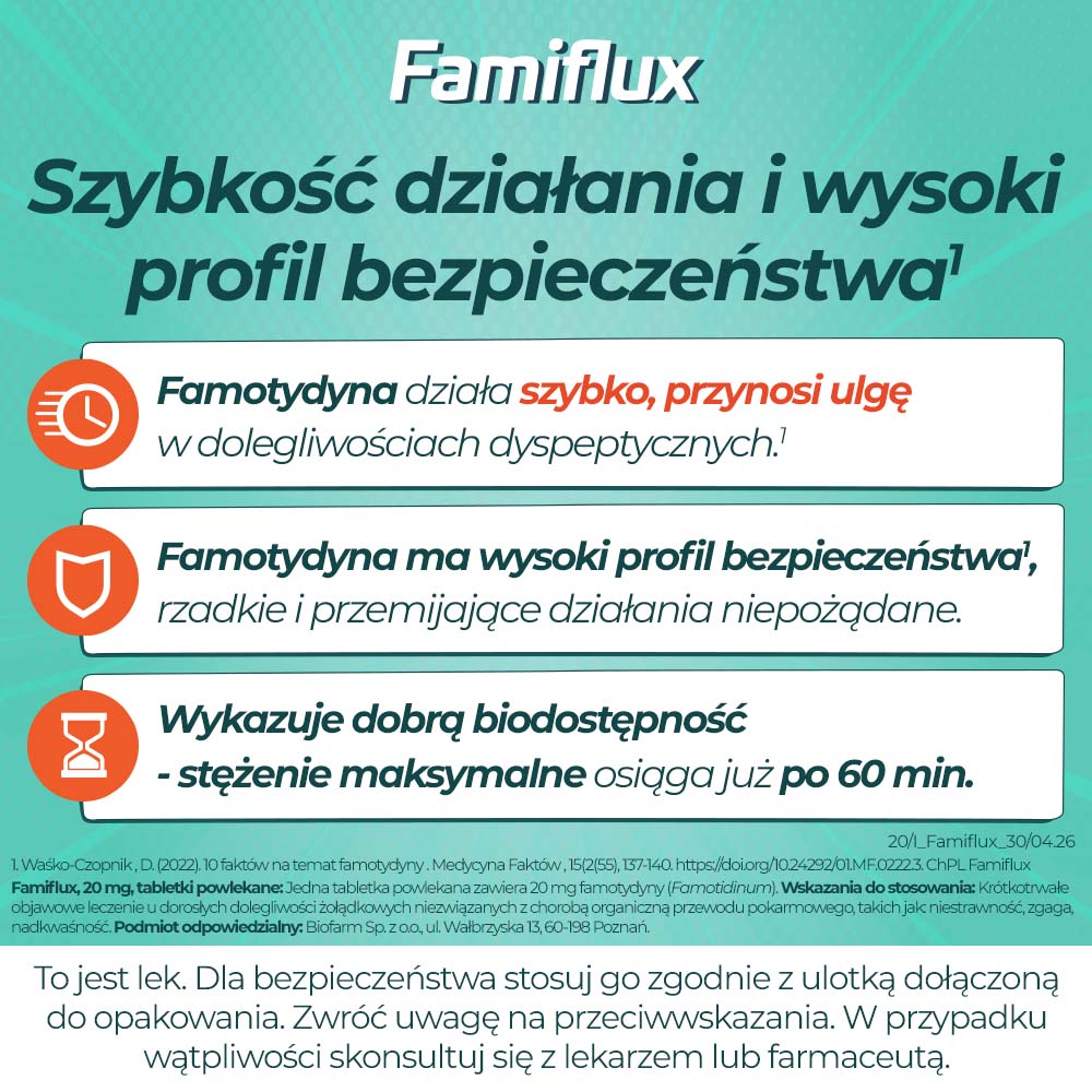 Famiflux 20 mg, 30 tabletek powlekanych