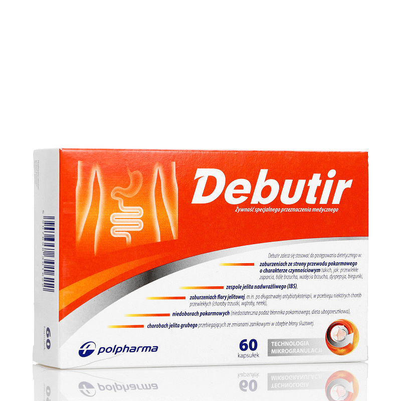 Debutir, kapsułki na dolegliwości gastryczne różnego pochodzenia, 60 szt.