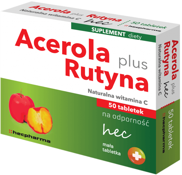 Acerola Plus Rutyna hec tabletki z witaminą C wspomagającą odporność, 50 szt.