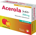Acerola hec 200 mg tabletki z witaminą C wspomagającą odporność, 50 szt.