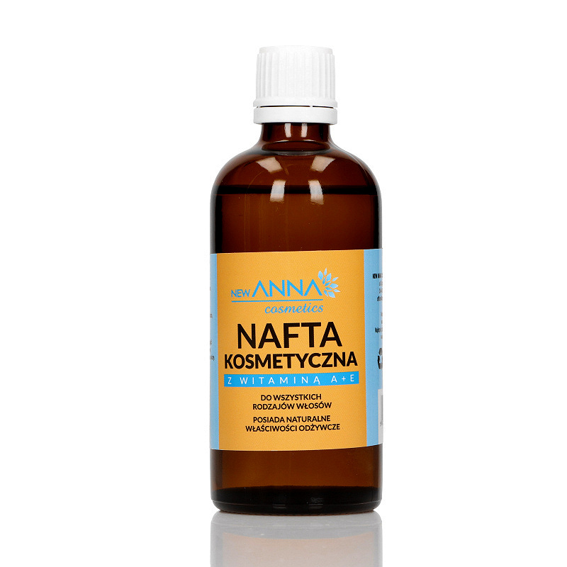 Nafta kosmetyczna z witaminą A+E, płyn wzmacniający włosy, 100 ml