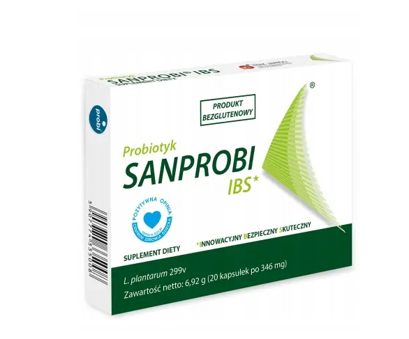 Sanprobi IBS, kapsułki ze składnikami wspierającymi mikroflorę jelitową, 20 szt.