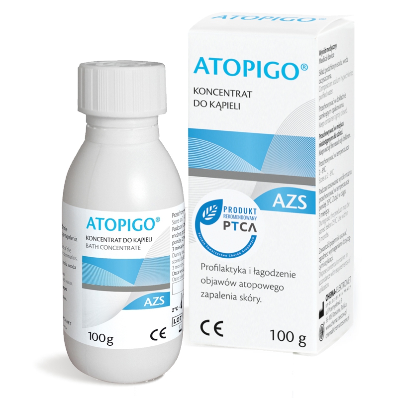 Atopigo, koncentrat do kąpieli łagodzący objawy atopowego zapalenia skóry, 100 g.