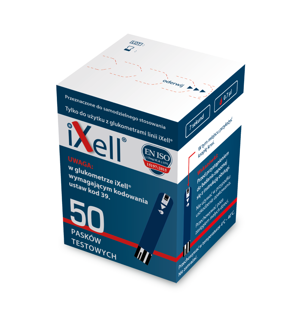 iXell test paskowy do pomiaru cukru, 50 szt.