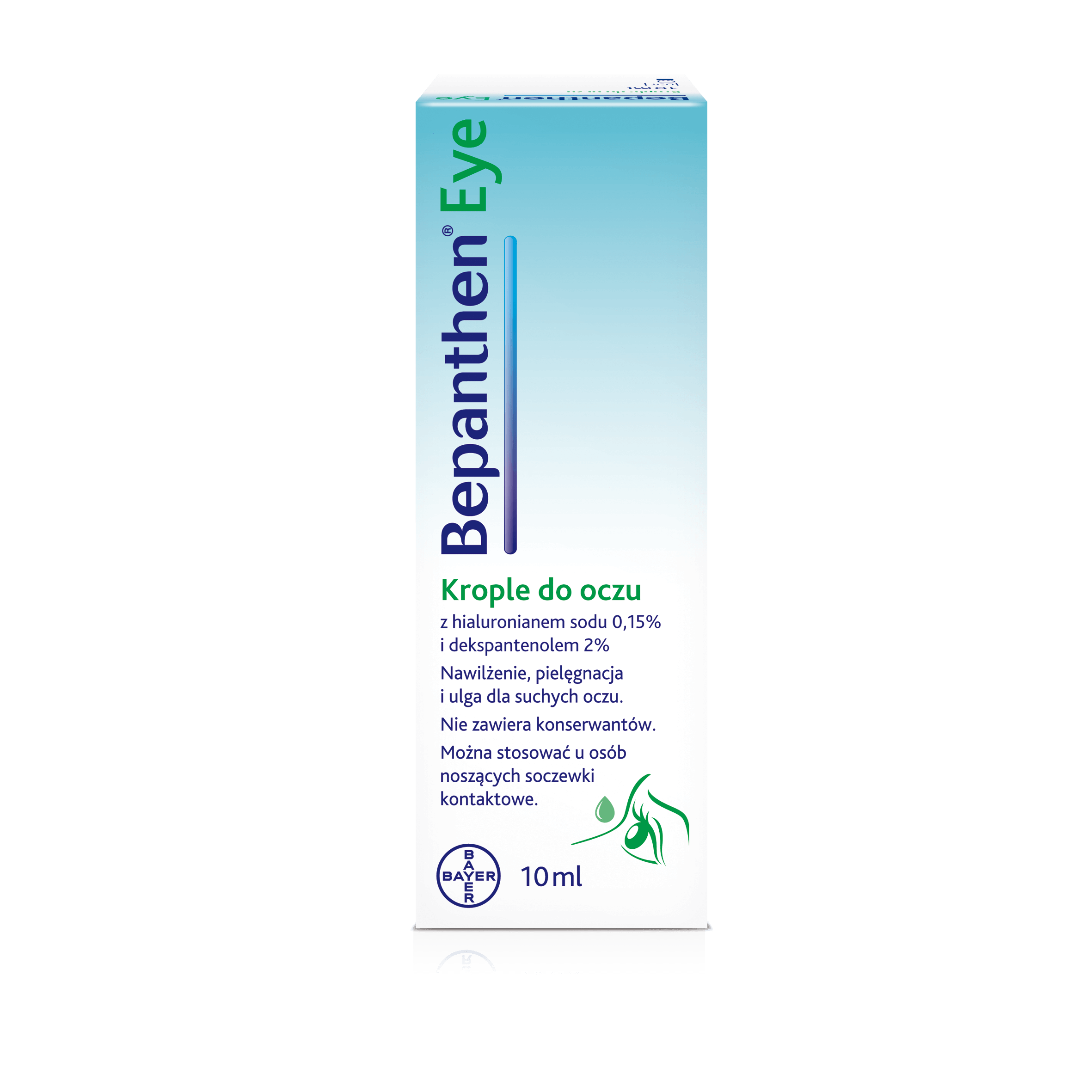 Bepanthen Eye, krople nawilżające do suchych oczu, butelka 10 ml