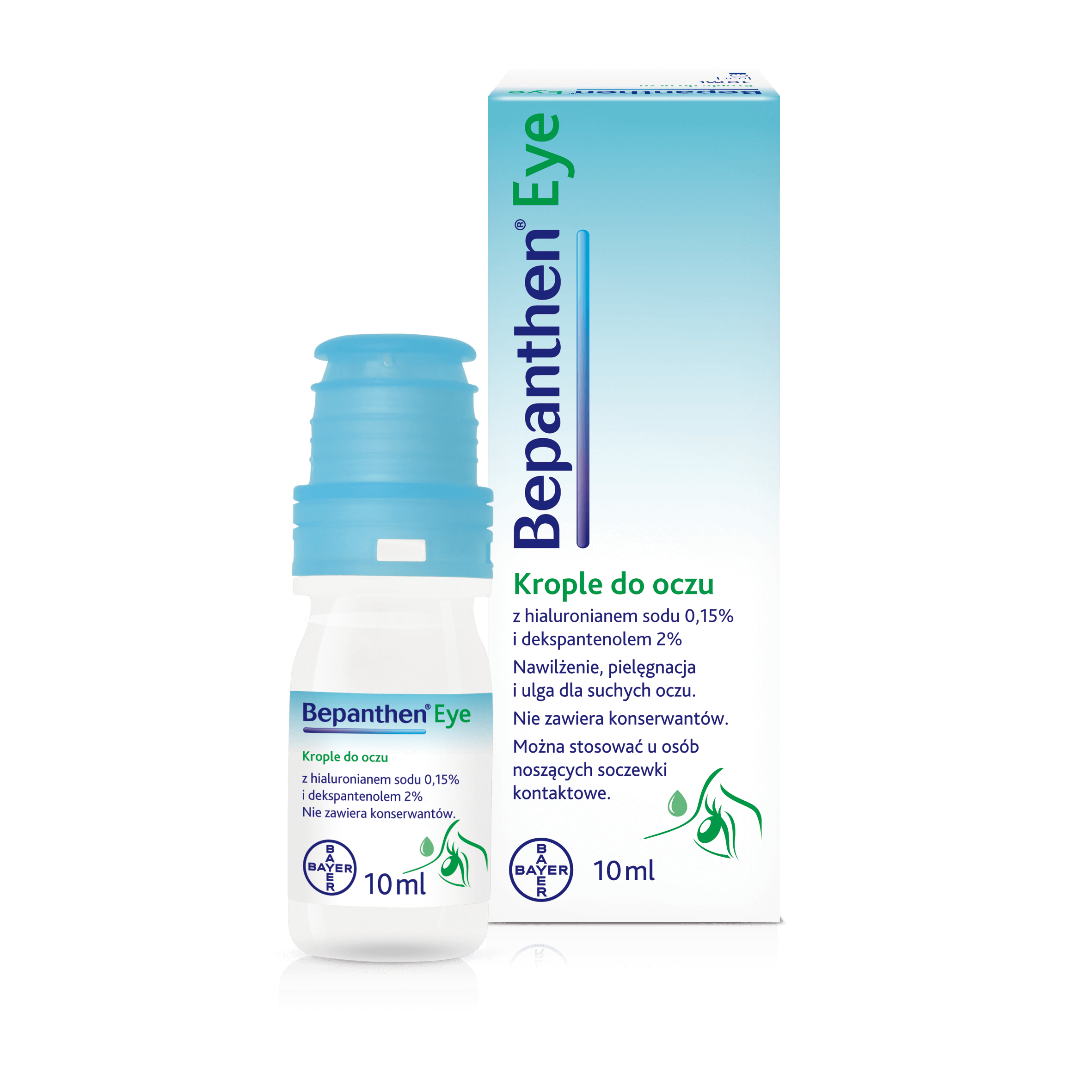 Bepanthen Eye, krople nawilżające do suchych oczu, butelka 10 ml