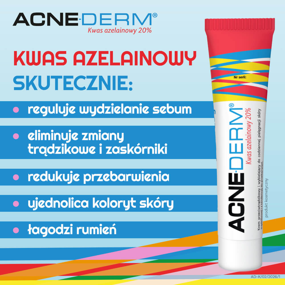 Acne-Derm 20%, krem przeciwtrądzikowy i rozjaśniający, 20 g