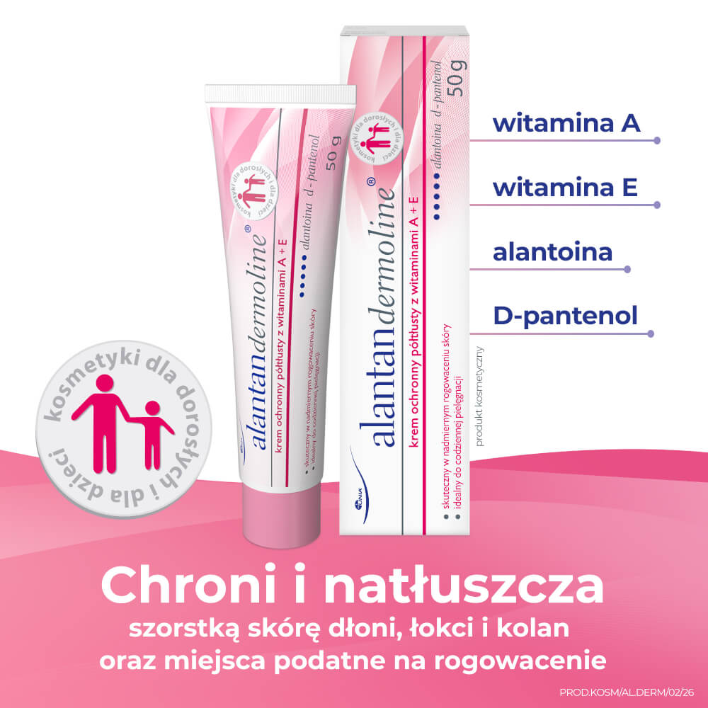 Alantandermoline, krem ochronny półtłusty z witaminami A + E do pielęgnacji skóry, tuba 50 g
