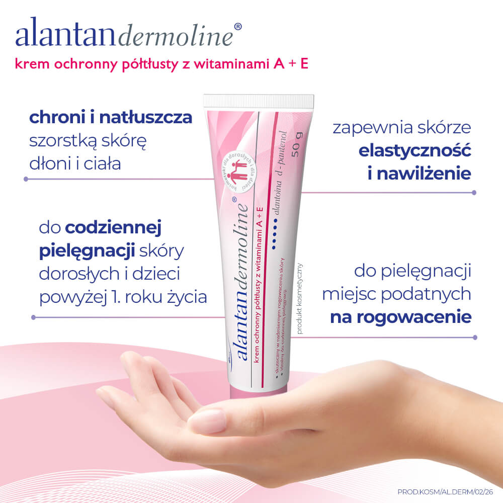 Alantandermoline, krem ochronny półtłusty z witaminami A + E do pielęgnacji skóry, tuba 50 g