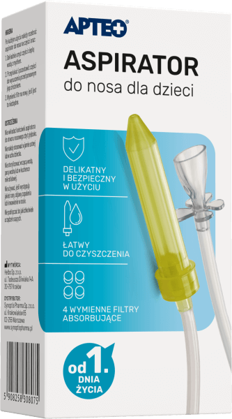 Aspirator do nosa dla dzieci APTEO CARE do usuwania wydzieliny i oczyszczania nosa, 1 szt.