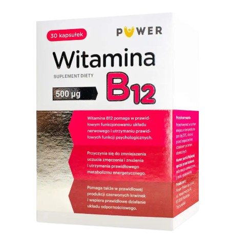 Puwer Witamina B12 500µg,  30 kapsułek