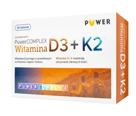 Puwer Complex Witamina D3 + K2 30 tabletek KR&Oacute;TKA DATA 31.07.2026