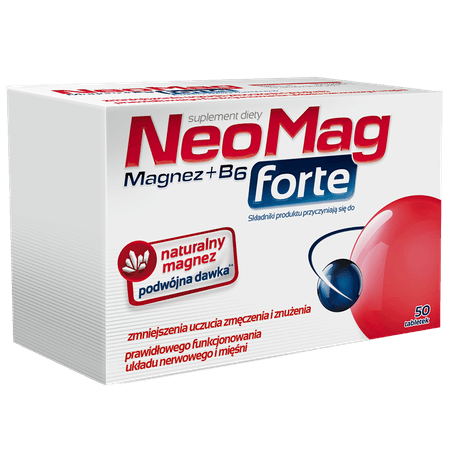 NeoMag forte, tabletki ze składnikami zmniejszającymi uczucie zmęczenia, 50 szt.