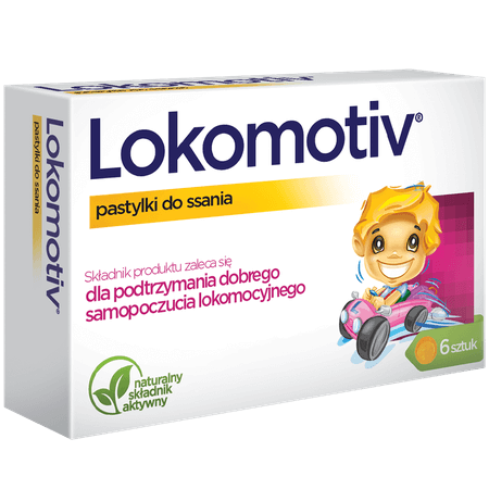 Lokomotiv, pastylki do ssania ze składnikami wspomagającymi w chorobie lokomocyjnej, 6 szt.