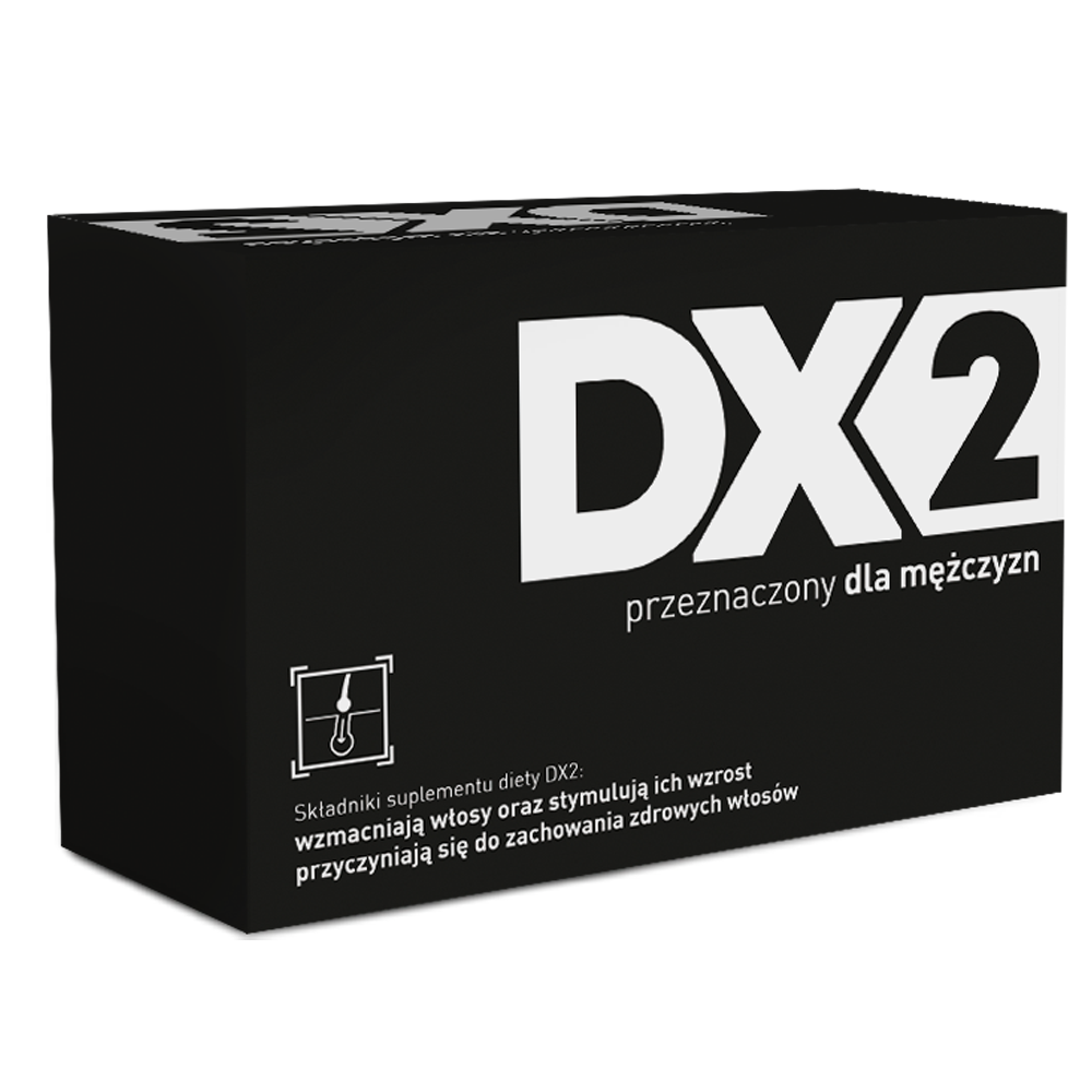 DX2 kapsułki , ze składnikami wzmacniającymi włosy dla mężczyzn, 30 szt. KRÓTKA DATA 30.06.2025