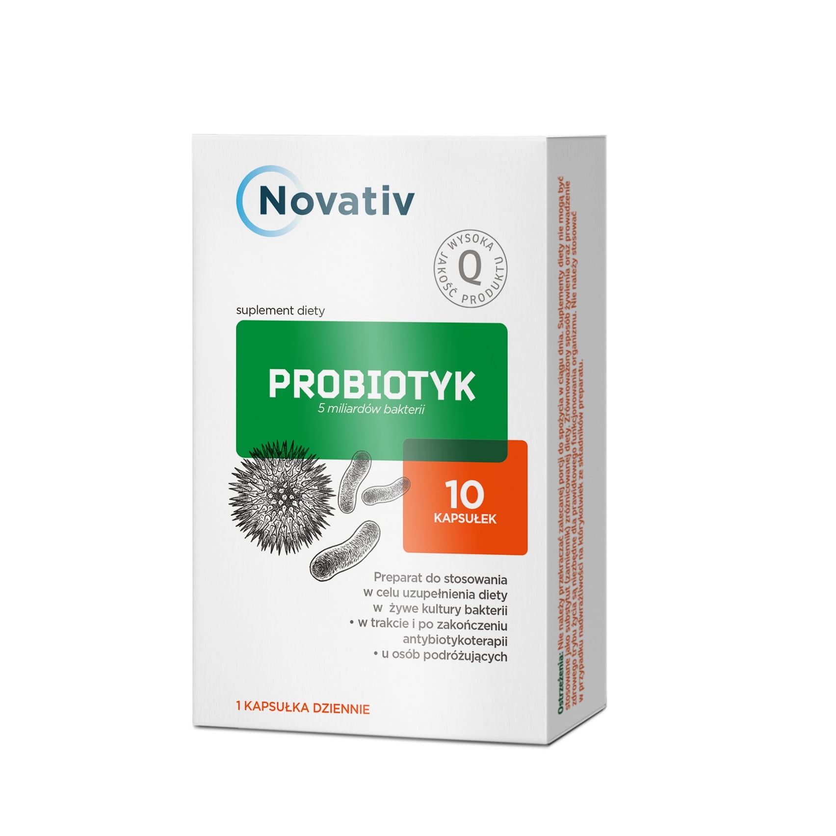 Probiotyk 5 mld bakterii, kapsułki zawierające żywe kultury bakterii, 10 szt.