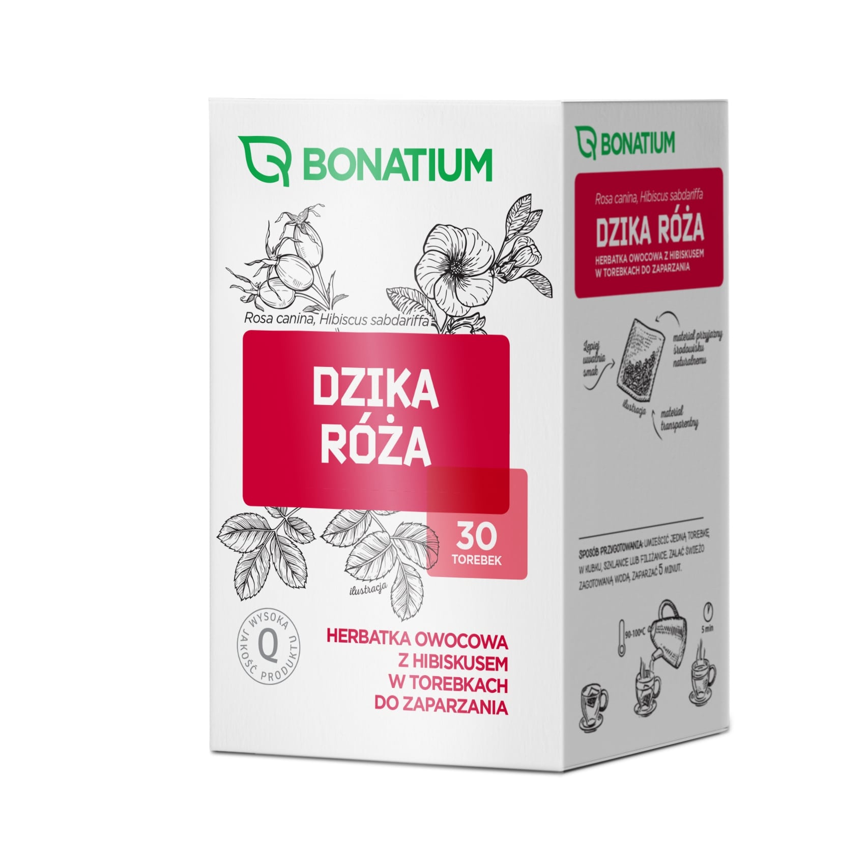 Bonatium Dzika róża, herbatka owocowa hibiskus, 30 szt.