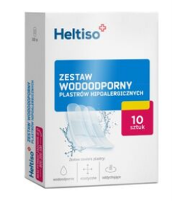 Heltiso Zestaw plastrów, wodoodporne, hipoalergiczne 10 szt.