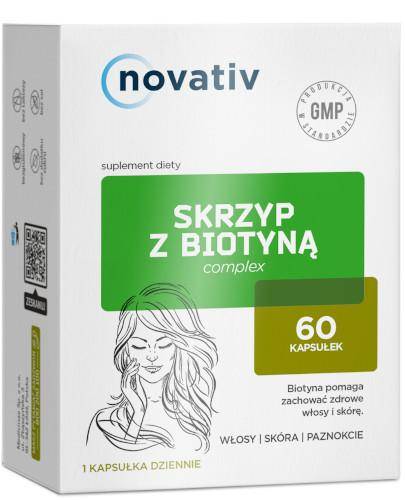 Novativ Skrzyp z biotyną complex, 60 kapsułek