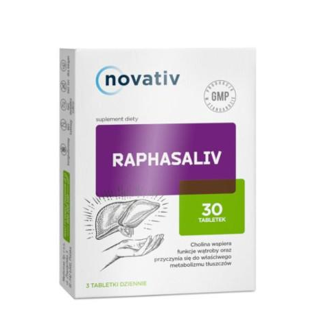 Novativ Raphasaliv, tabletki ze składnikami wspomagającymi pracę wątroby, 30 szt.