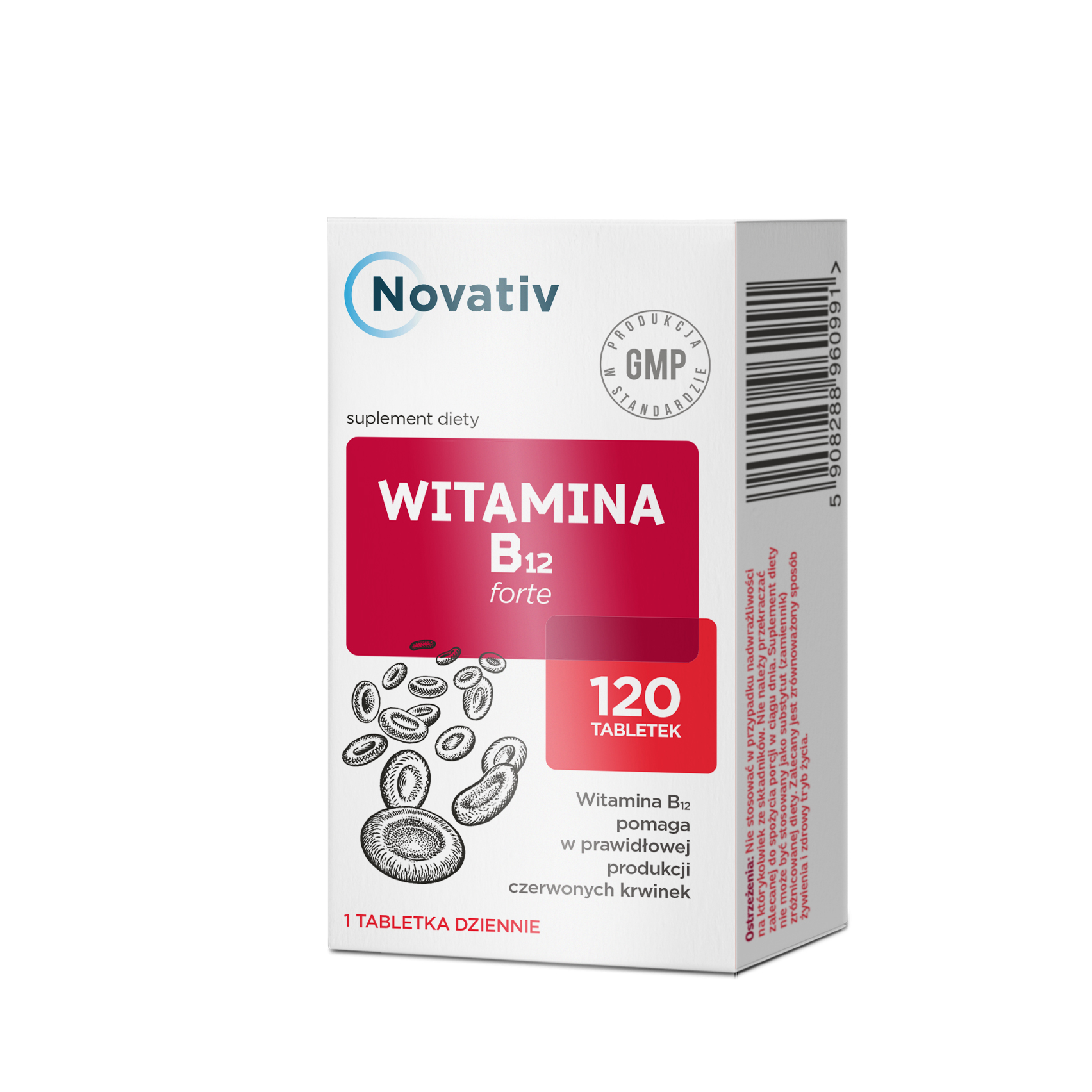 Novativ Witamina B12 Forte , tabletki z witaminą B12, 120 szt.