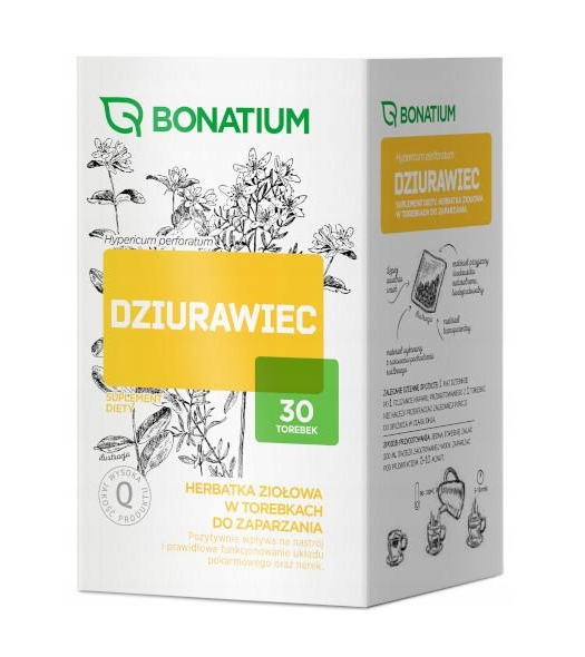 Bonatium Dziurawiec , Herbatka ziołowa ze składnikami wspomagającymi prawidłowe funkcjonowanie układu nerwowego i nerek, 30 szt.