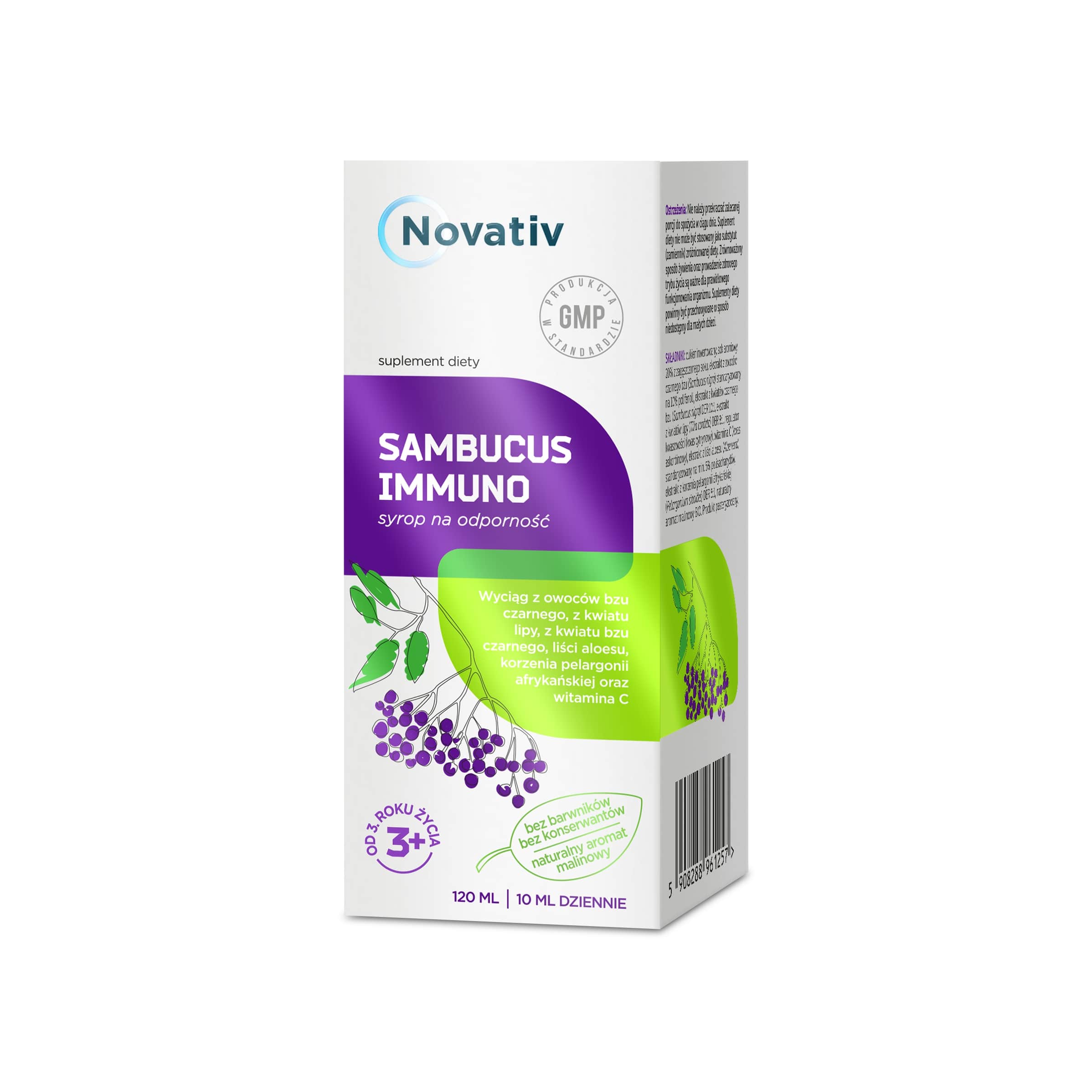 Novativ Sambucus Immuno syrop 120 ml