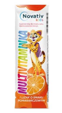 Novativ Kids Multivitaminka, lizaki o smaku pomarańczowym, 1 szt.