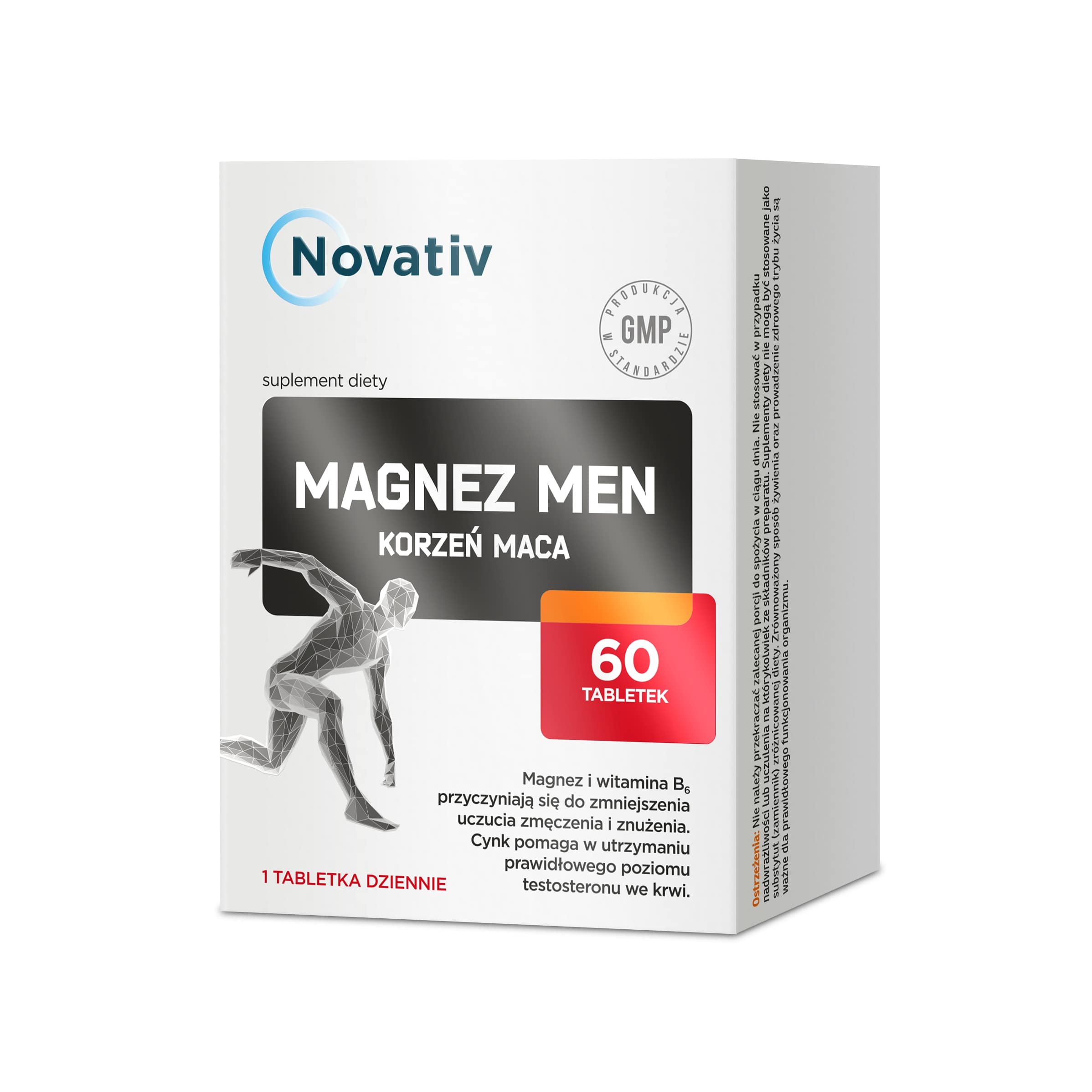 Novativ Magnez Men , tabletki z magnezem i witaminą B6 dla mężczyzn, 60 szt.