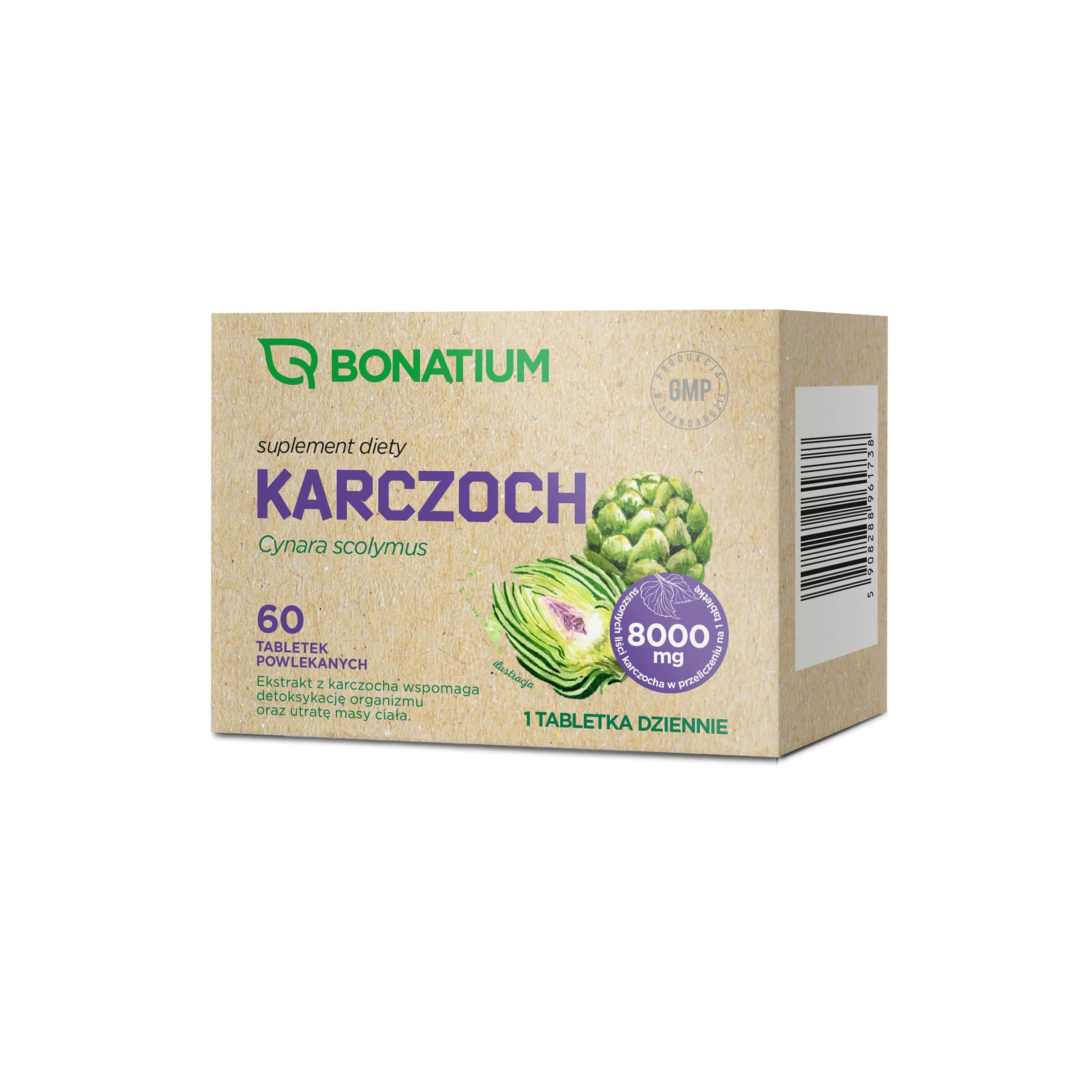 Bonatium Karczoch, tabletki ze składnikami wspierającymi pracę układu pokarmowego, 60 szt.