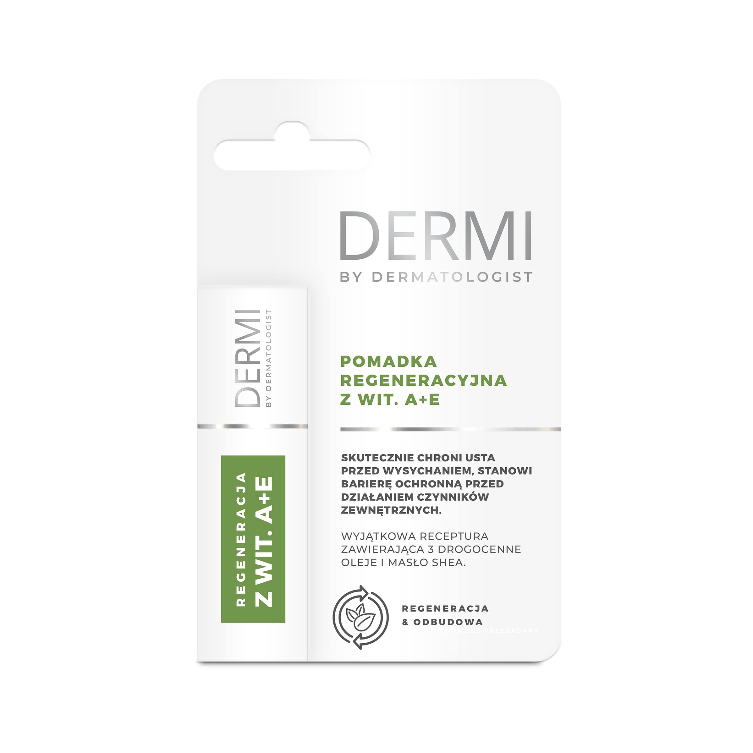 DERMI pomadka regeneracyjna z wit. A+E, 4,5 g