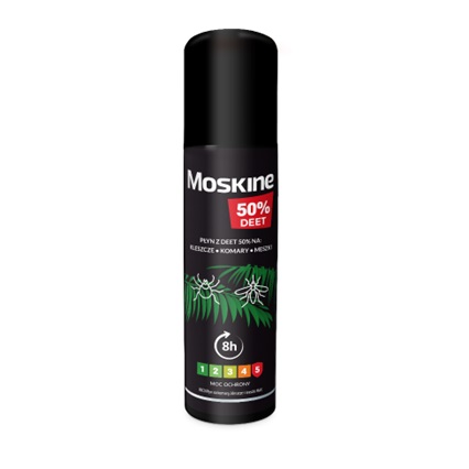 Moskine DEET 50% płyn przeciwko komarom, kleszczom i meszkom, 80 ml